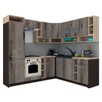 Bucatarie de Colt COSSY NEW DR. 200-230, Wenge / Decor K366